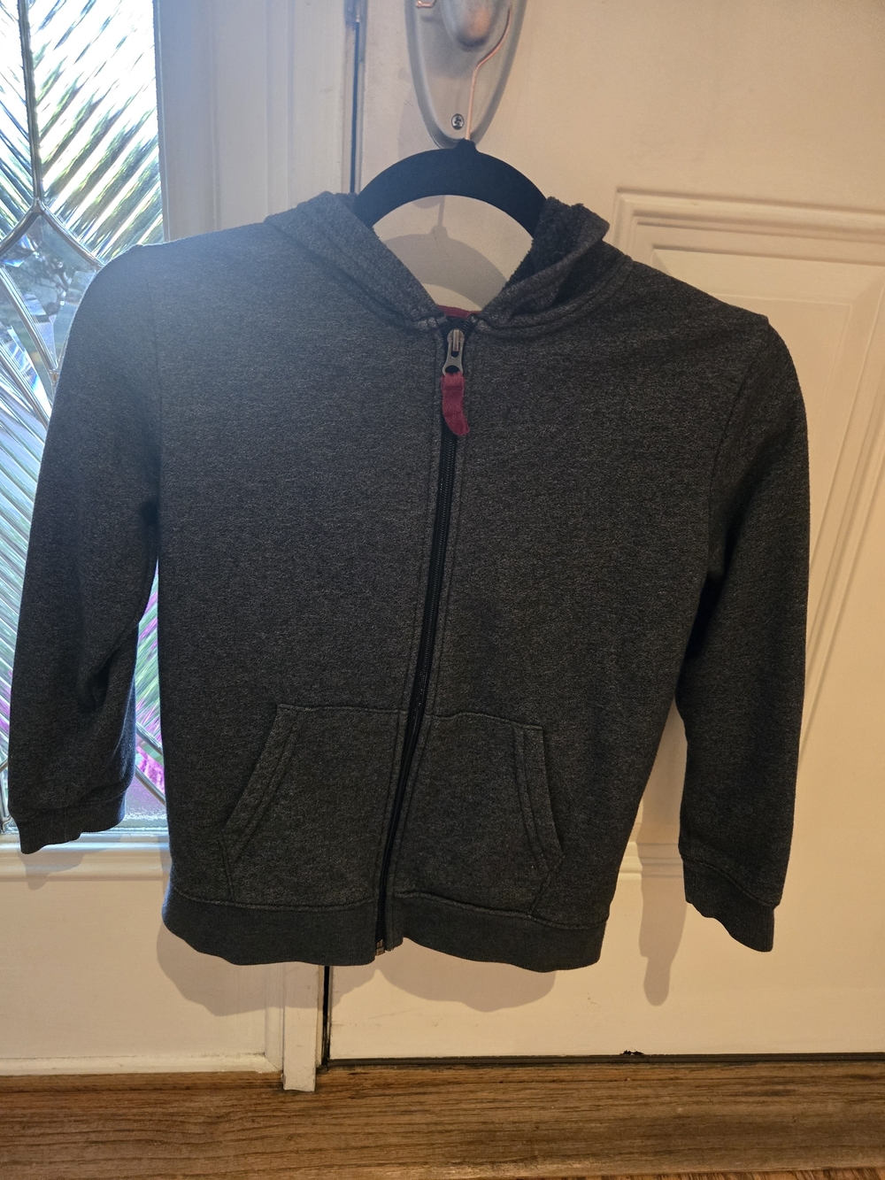 Cat & Jack Dark Gray Kids' Zip-Up Hooded Sweatshirt